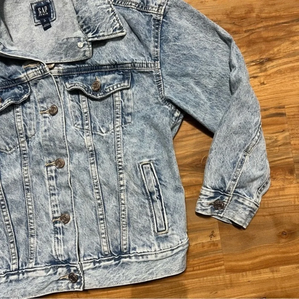 GAP Denim Jean Jacket Girls Medium / 8 Trendy‎ Denim Acid Wash
